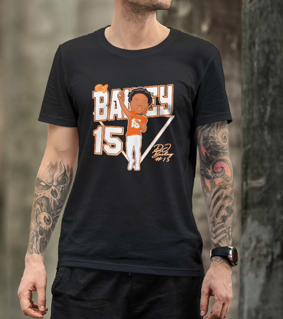 DJ Bailey 15 Sam Houston Bearkats Signature Cartoon T-Shirt