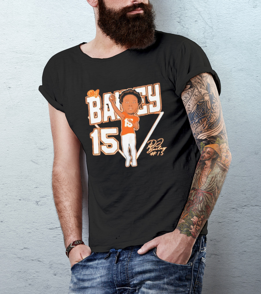 DJ Bailey 15 Sam Houston Bearkats Signature Cartoon T-Shirt