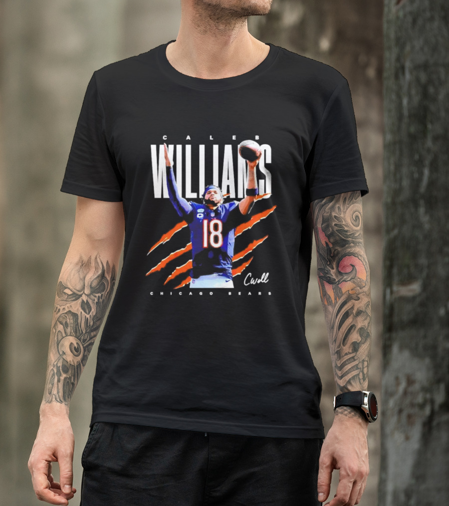 Caleb Williams Chicago Bears Number 18 Football CWell Signature T-Shirt