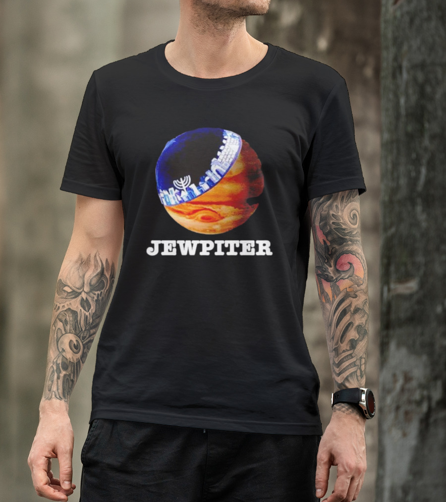 Jewpiter Menorah City Planet Jupiter T-Shirt