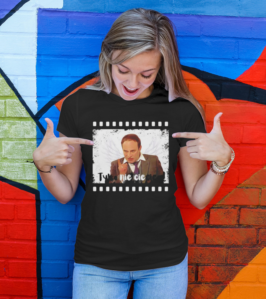 Tylko Nie Cieciem Stanisław Anioł Filmstrip Winged T-Shirt