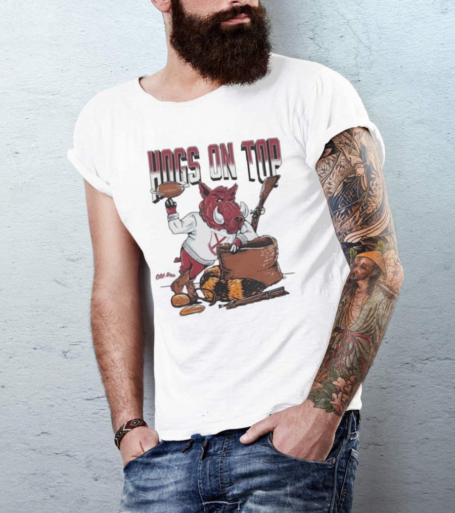 Hogs On Top Old Time Football T-Shirt
