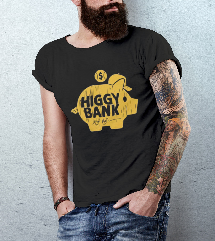 Higgy Bank San Diego Padres Kyle Higashioka Baseball Dollar Cap T-Shirt