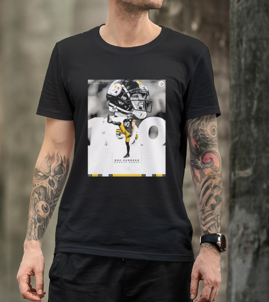 TJ Watt Pittsburgh Steelers 100 Career Sacks Signature T-Shirt