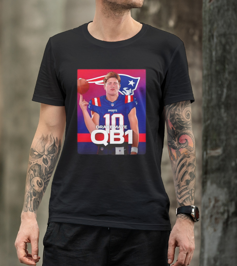 Drake Maye QB1 Era New England Patriots 10 Patriots T-Shirt