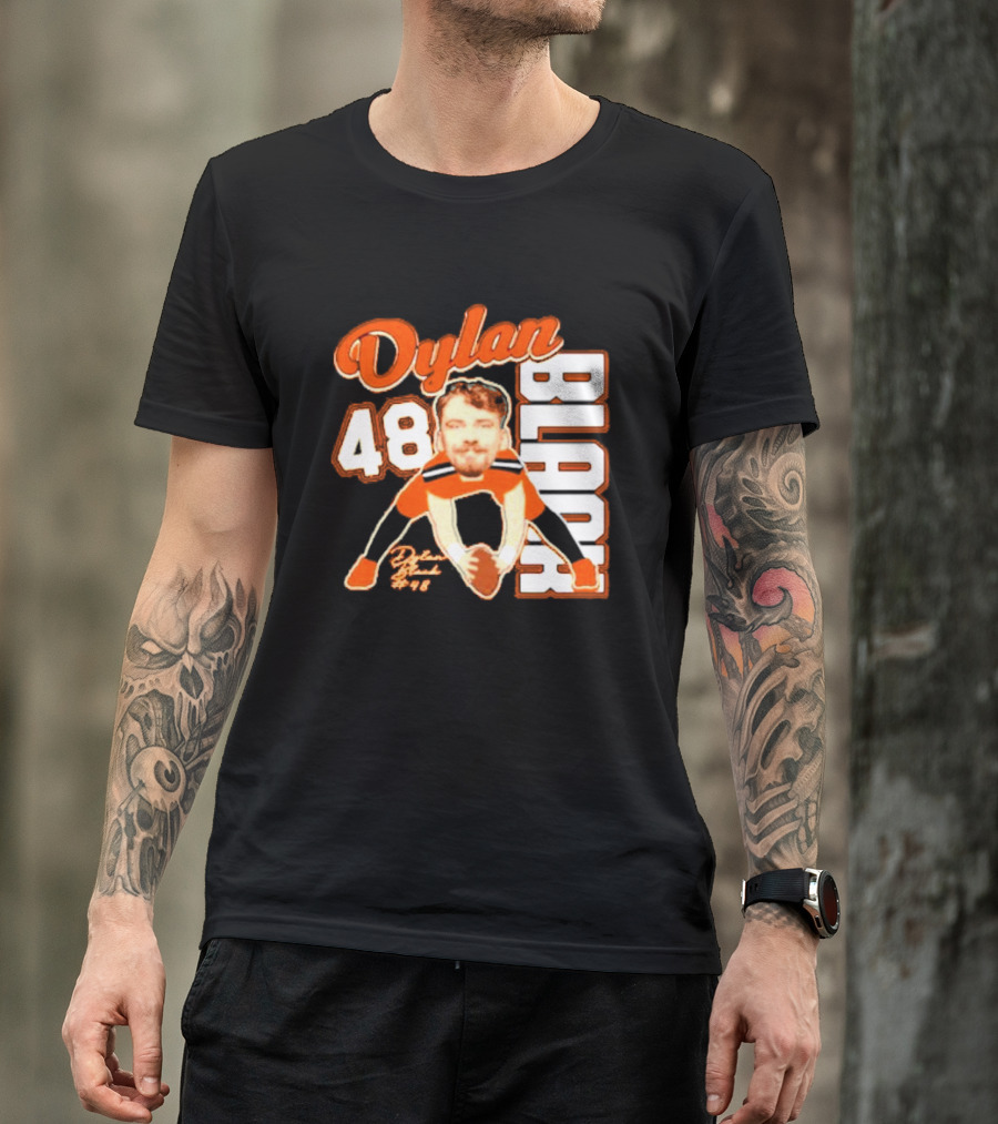 Dylan Black 48 Oregon State Beavers Football Player Face Cartoon T-Shirt