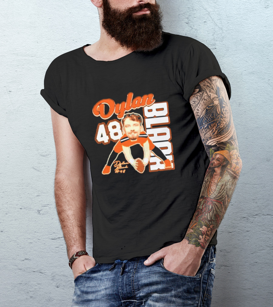 Dylan Black 48 Oregon State Beavers Football Player Face Cartoon T-Shirt