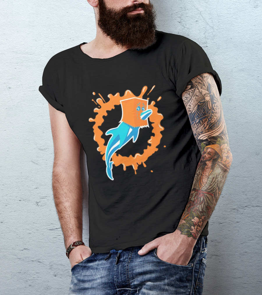 Paper Bag Dolphin Miami Dolphins Fan Humor NFL Sports Team T-Shirt