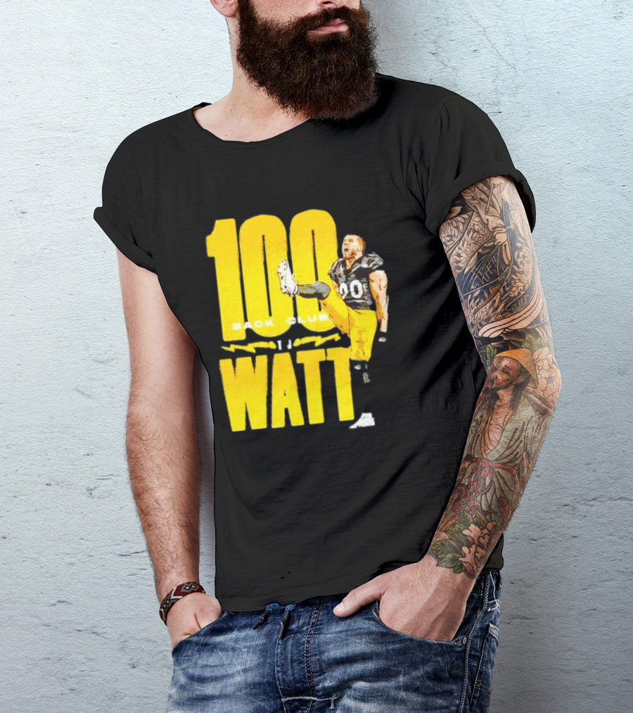 100 Sack Club Pittsburgh Steelers TJ Watt T-Shirt