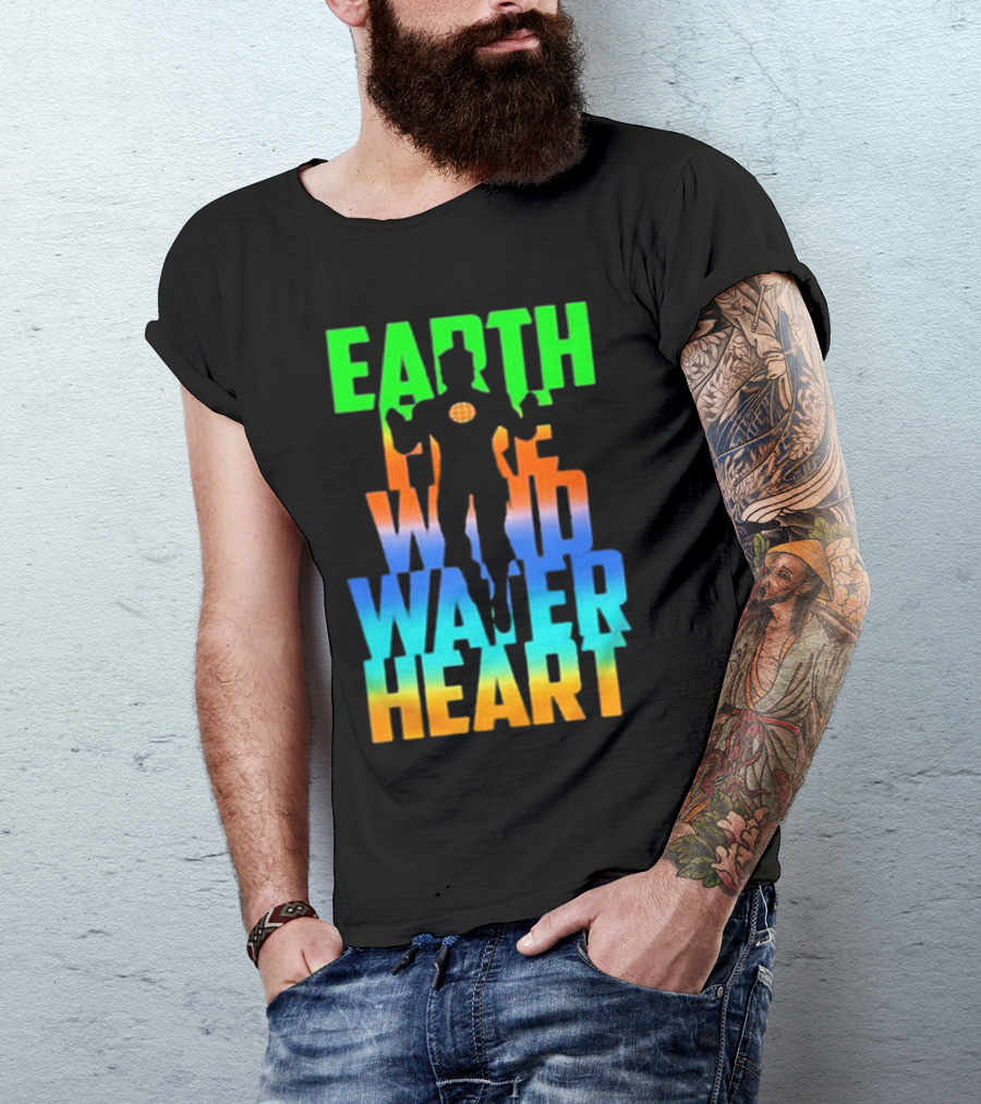 Earth Fire Wind Water Heart Captain Planet T-Shirt