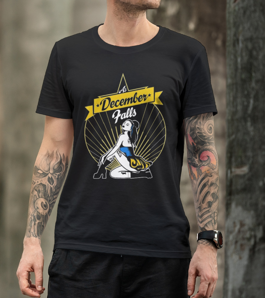 As December Falls Retro Pin-Up Girl T-Shirt