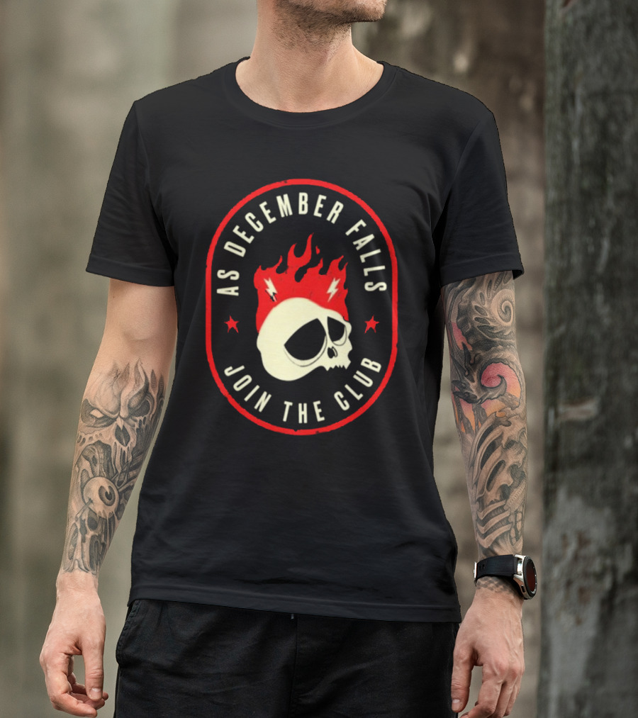 As December Falls Join The Club Ghost Rider Skull T-Shirt