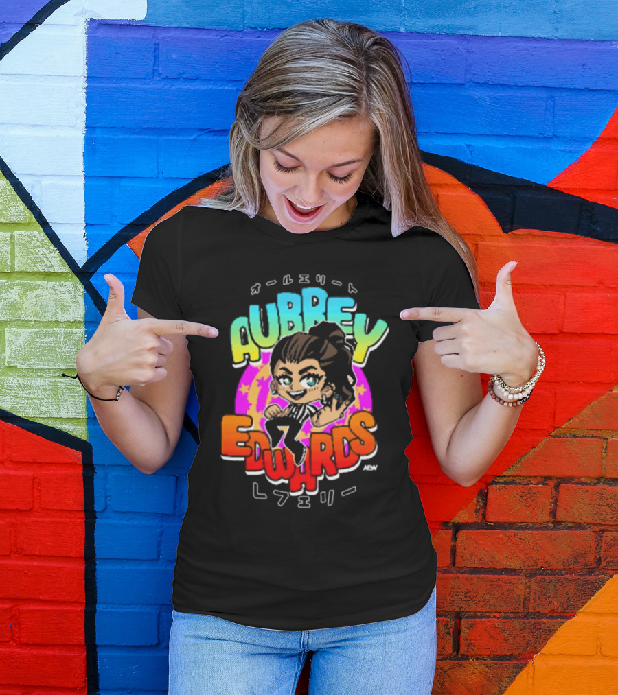 Aubrey Edwards All Elite Referee Japanese Style Cartoon T-Shirt
