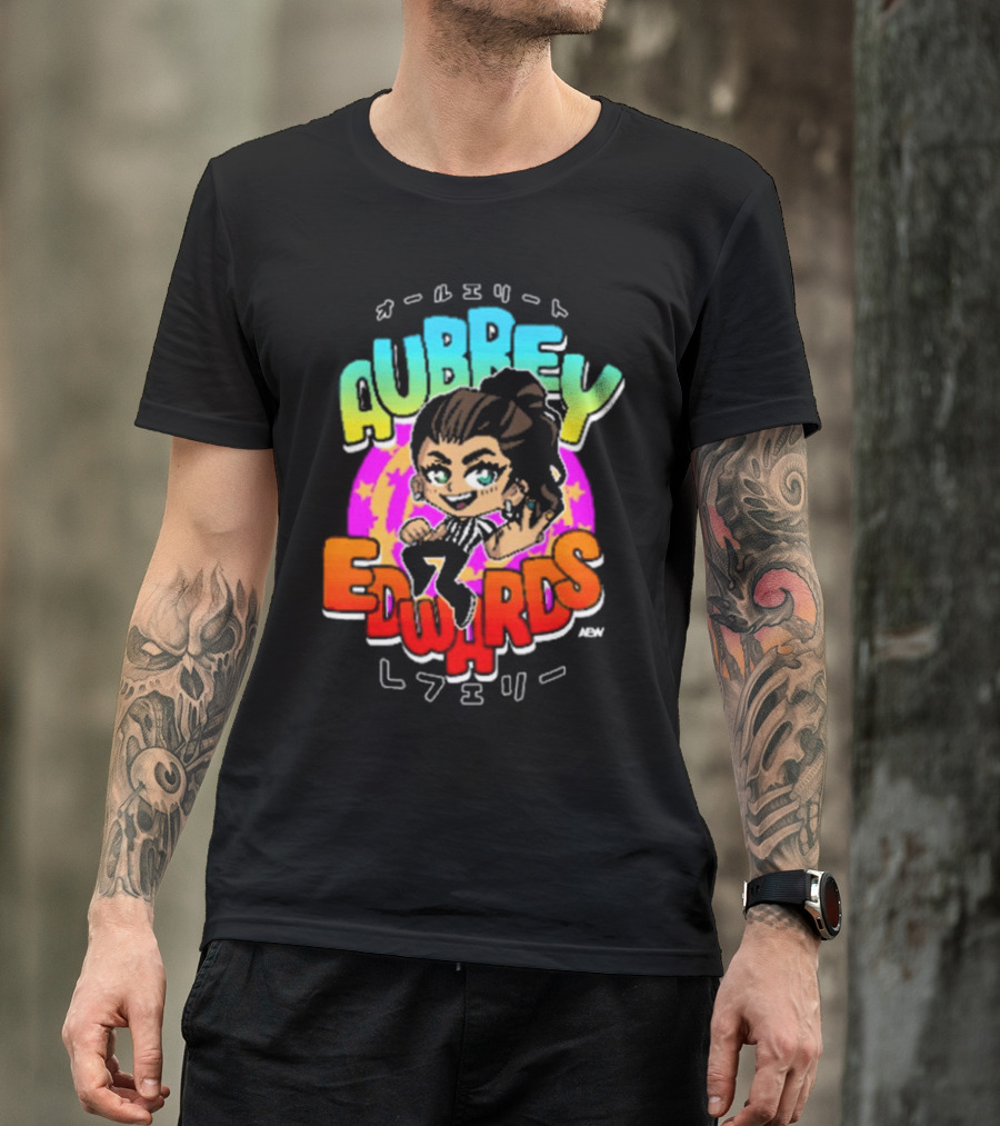 Aubrey Edwards All Elite Referee Japanese Style Cartoon T-Shirt