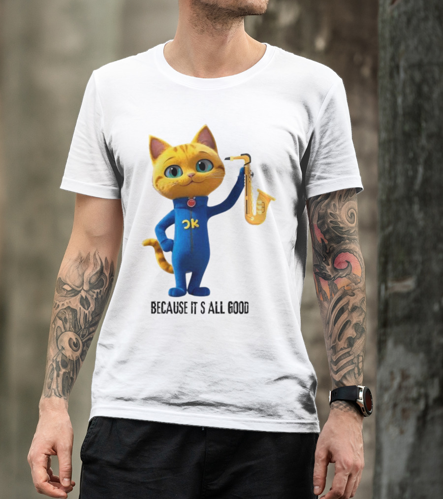 Pete The Cat With Saxophone Because It's All Good T-Shirt