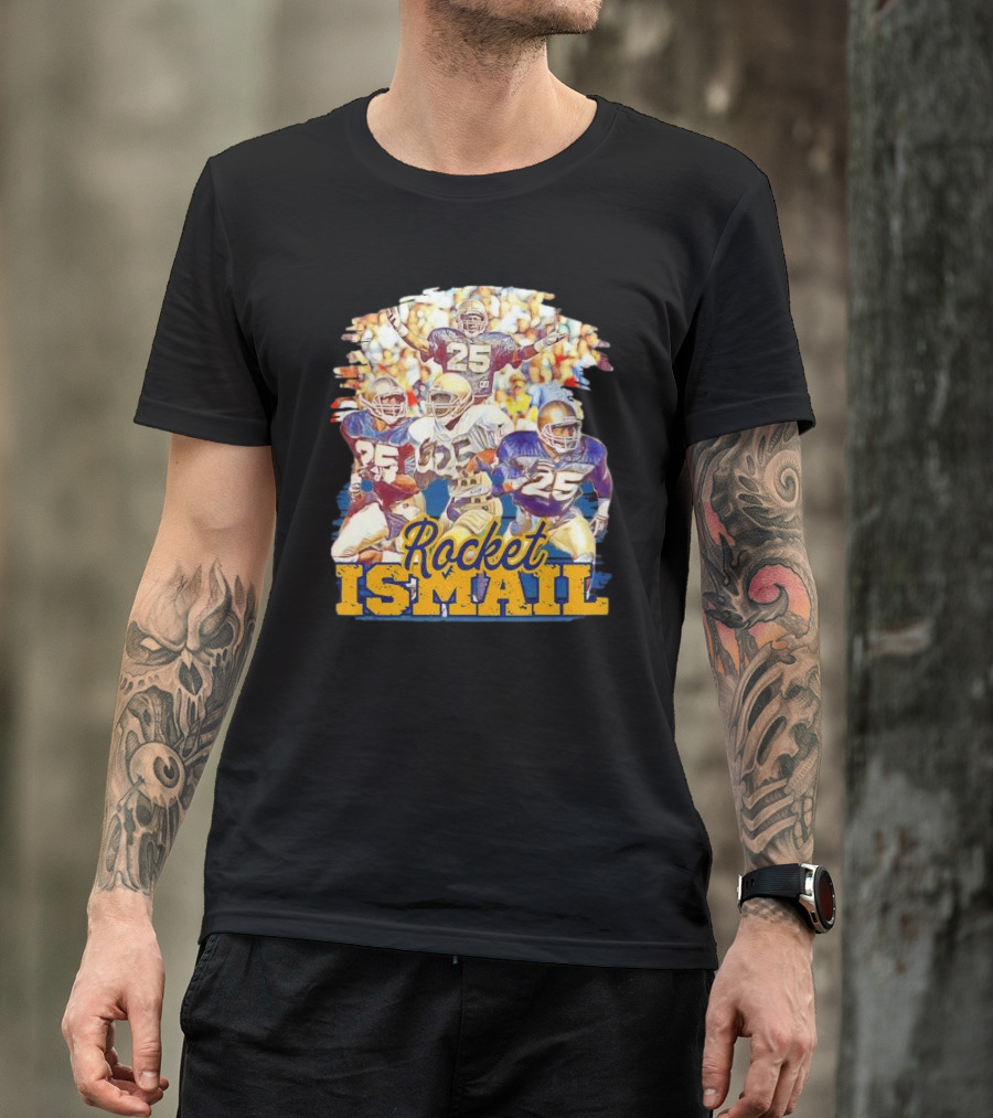 Rocket Ismail Vintage Notre Dame Football Icon 25 T-Shirt
