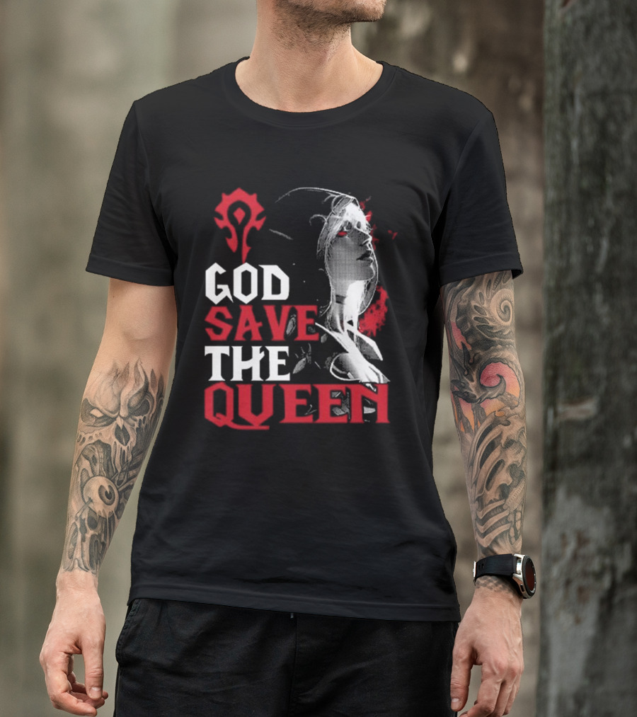 World Of Warcraft Sylvanas Windrunner God Save The Queen Horde T-Shirt