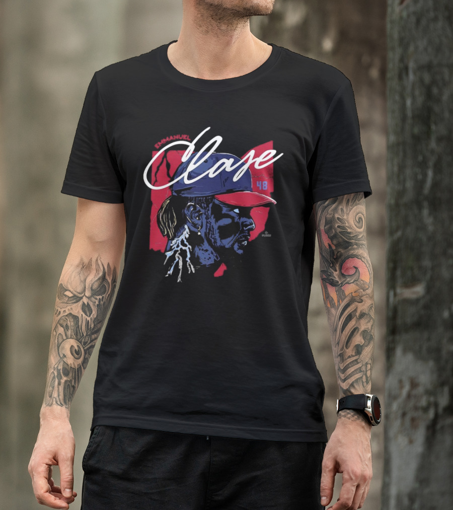 Cleveland Guardians Emmanuel Clase 48 Lightning T-Shirt
