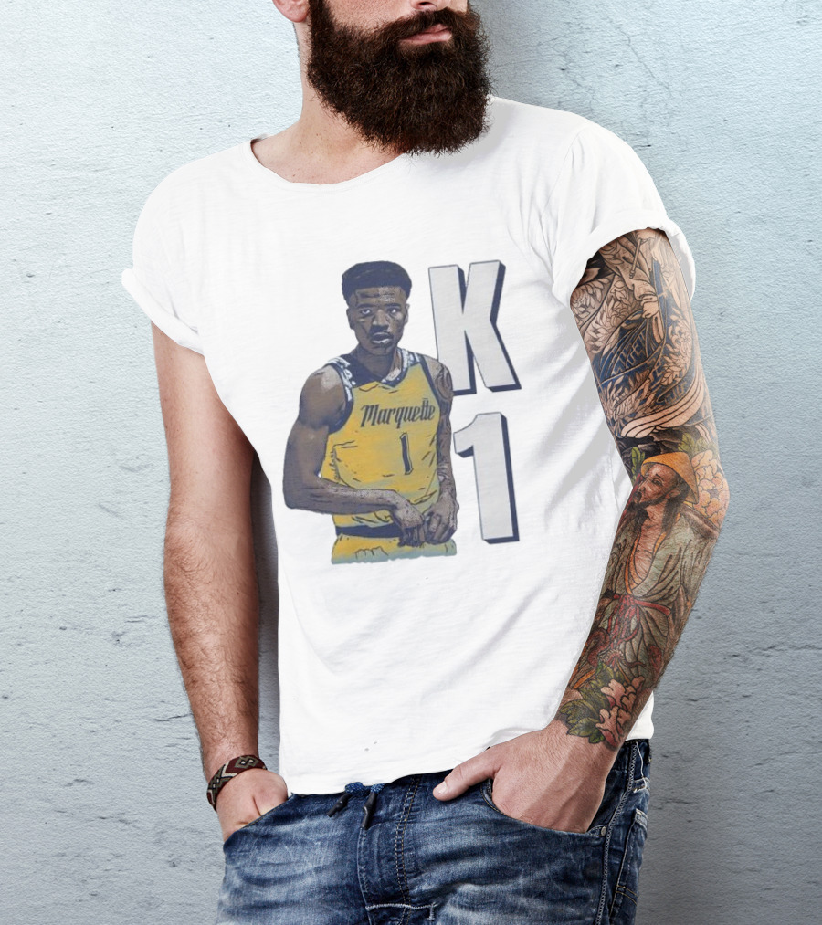 K1 Kameron Jones Marquette Golden Eagles Basketball Cartoon Player T-Shirt