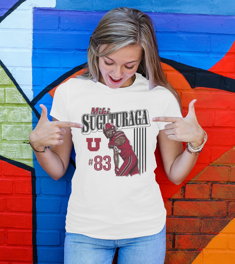 Miki Suguturaga Utah Utes #83 Football Cartoon Player T-Shirt