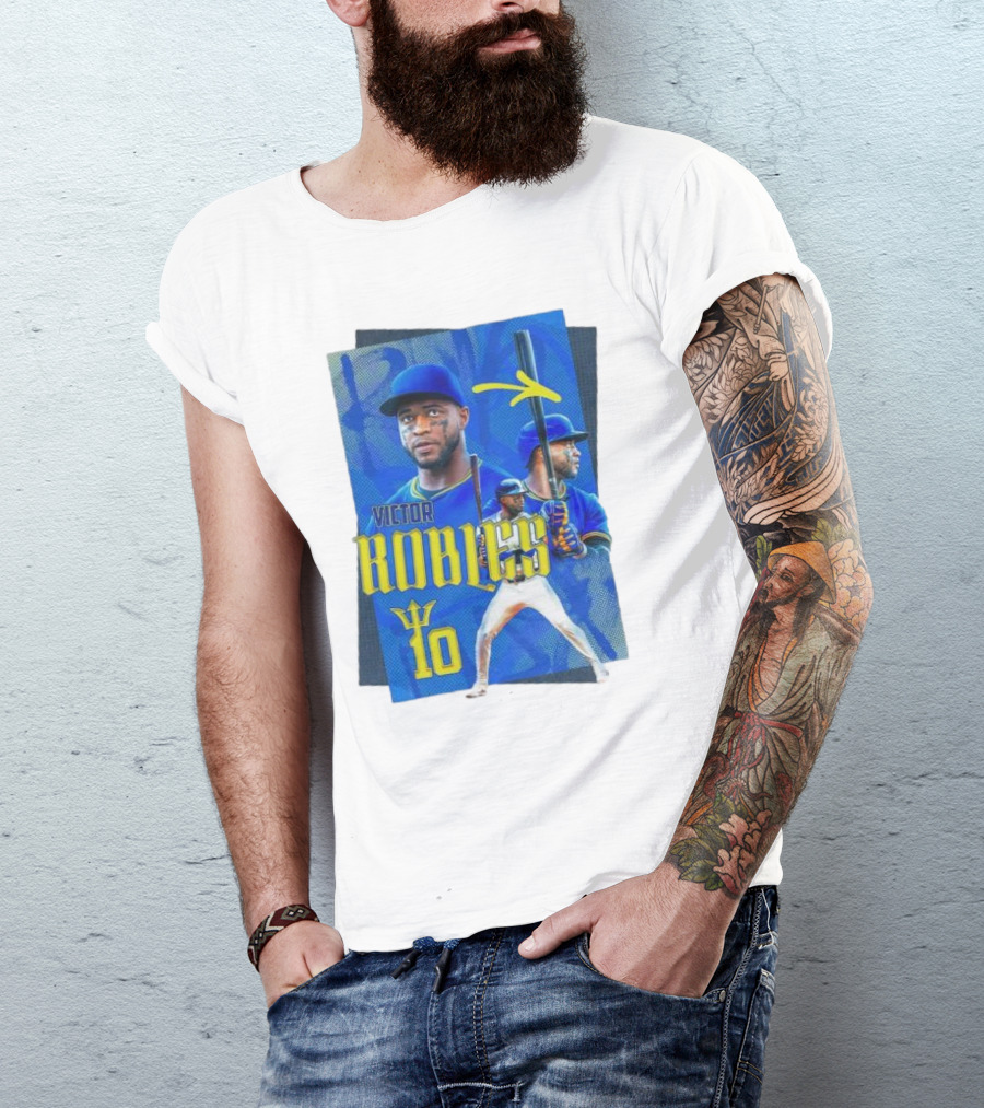 Victor Robles Baseball Player Blue And Yellow T-Shirt