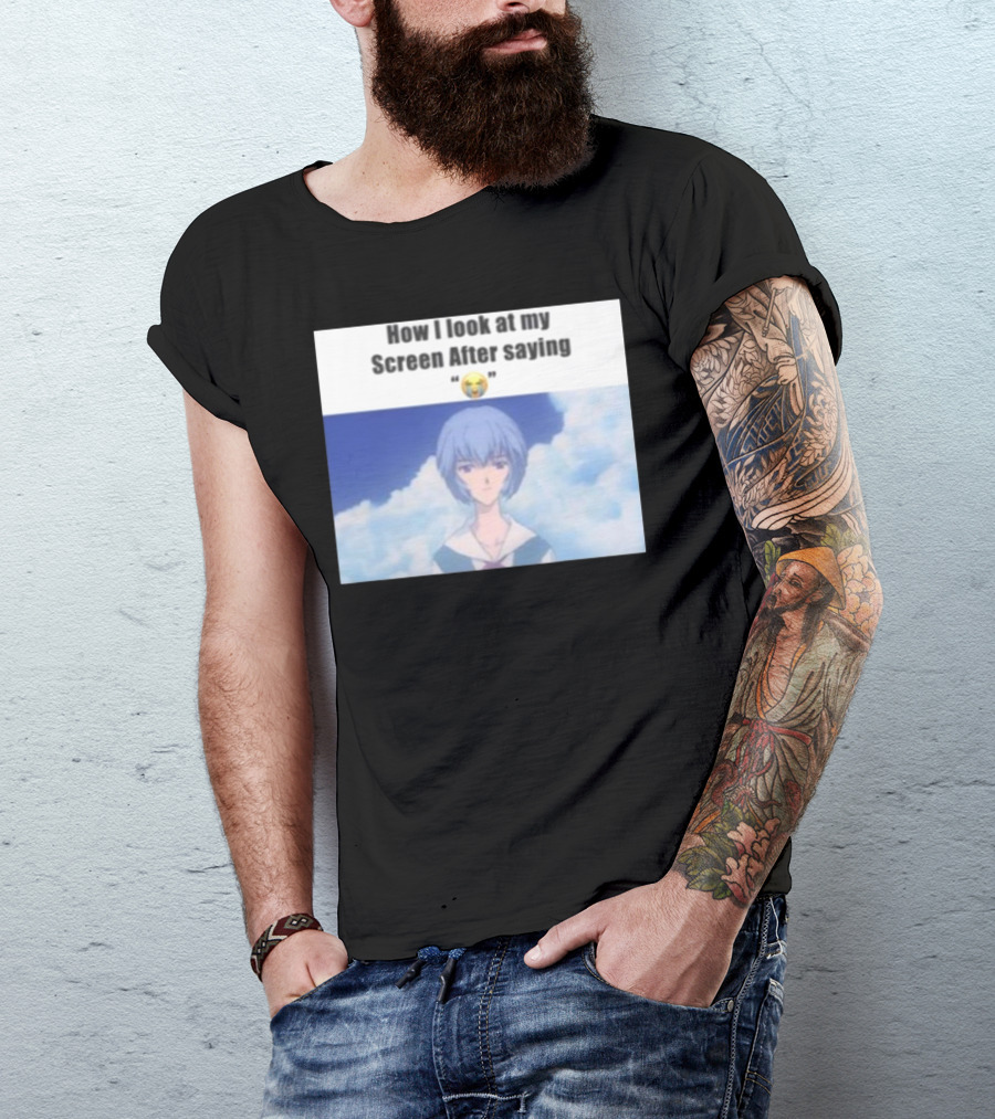 Goofy Ahh Tees Store How I Look At My Screen After Saying 😭 Anime Meme T-Shirt