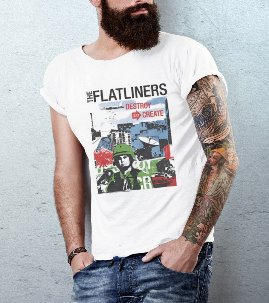 The Flatliners Destroy 20 Create Album Cover Soldier And Cityscape T-Shirt