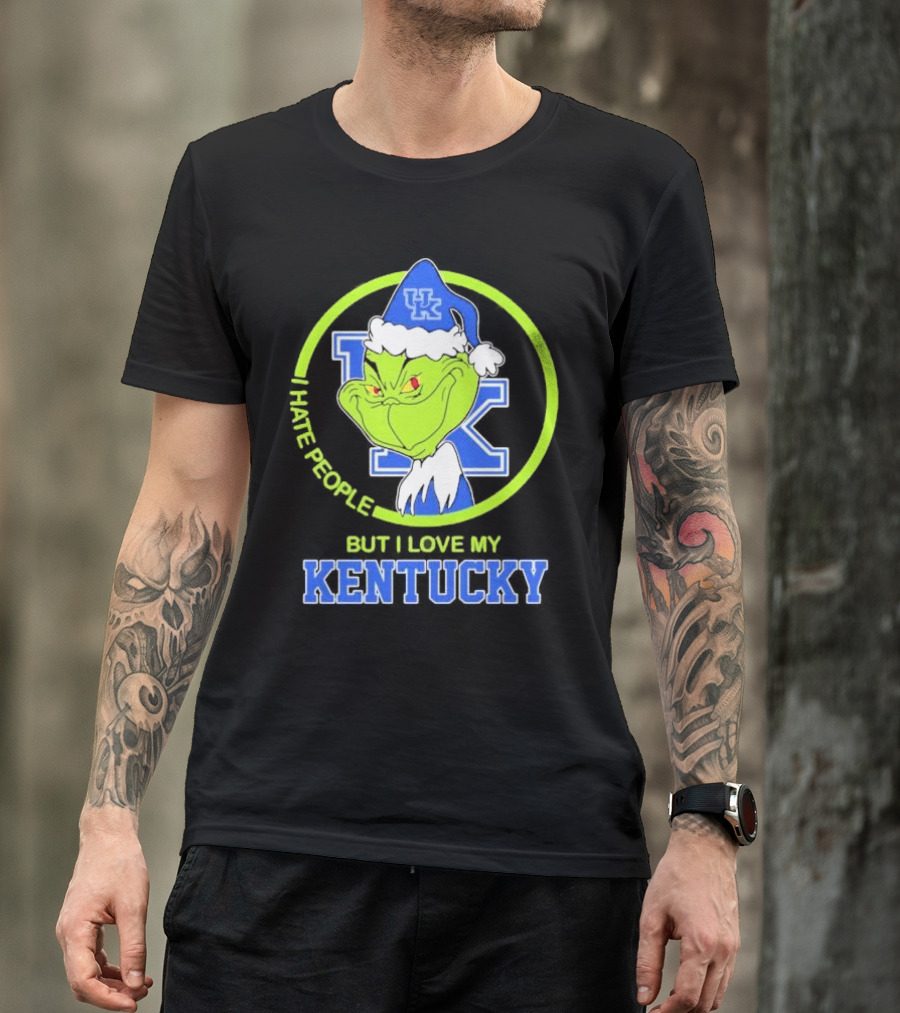 Kentucky Wildcats Grinch I Hate People But I Love My Kentucky T-Shirt