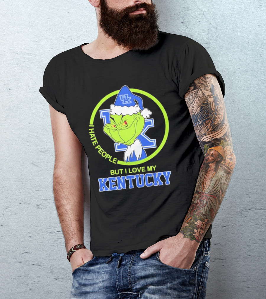 Kentucky Wildcats Grinch I Hate People But I Love My Kentucky T-Shirt