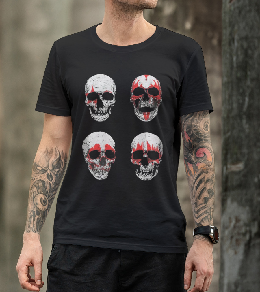 Glow In The Dark Skulls Hotter Than Hell Red Accents T-Shirt