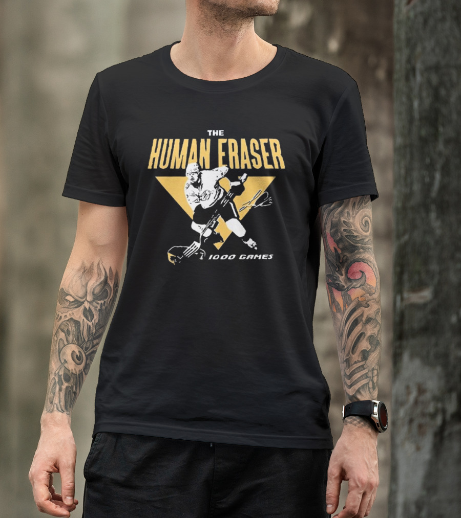 The Human Eraser Hockey 1000 Games T-Shirt