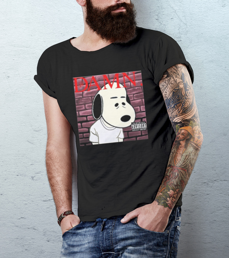 Damn. Snoopy Parental Advisory Brick Wall T-Shirt