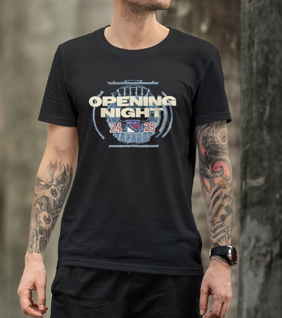 Opening Night New York Rangers 24 25 Hockey Event Madison Square Garden T-Shirt