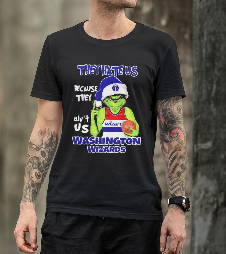 Washington Wizards Grinch They Hate Us Because They Ain’t Us Christmas NBA Jersey T-Shirt