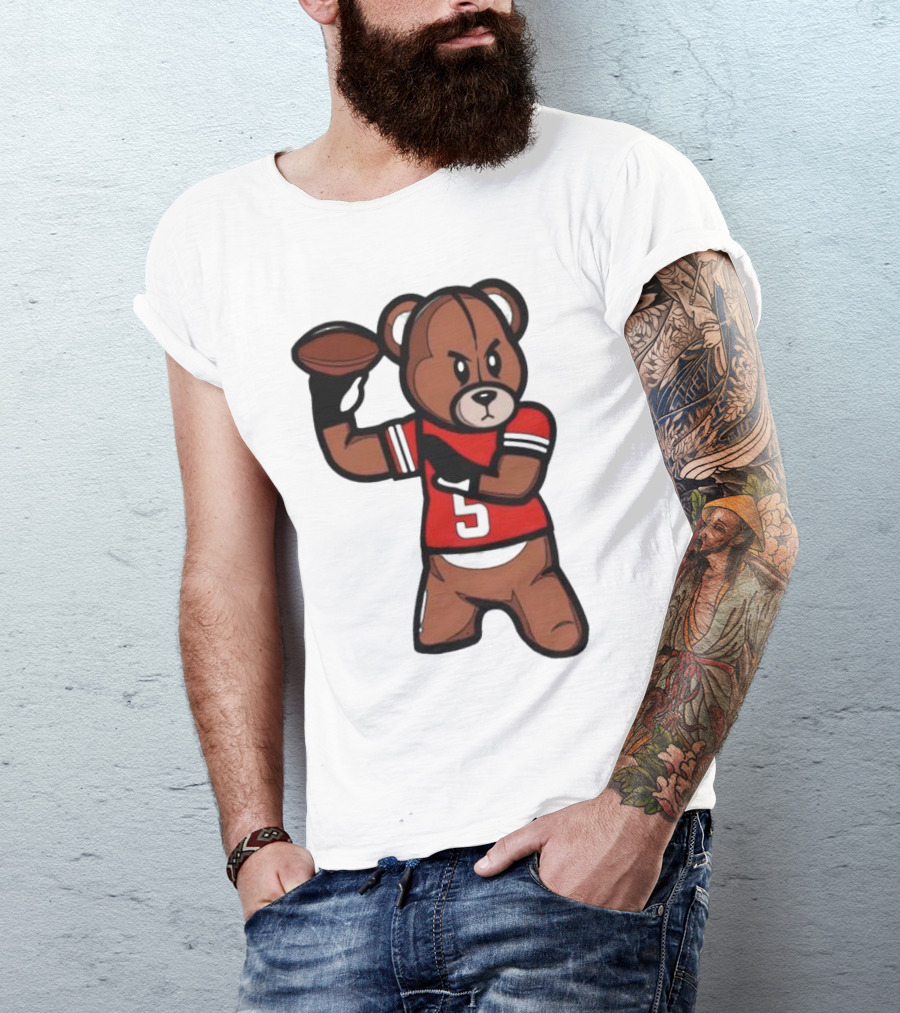 Louisville Teddy Bear Football Player Cartoon T-Shirt