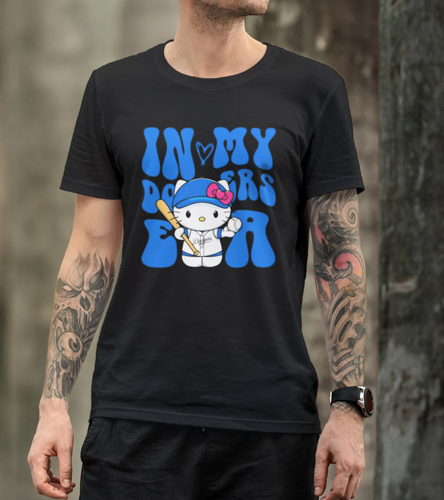 In My Dodgers Era Hello Kitty Baseball T-Shirt