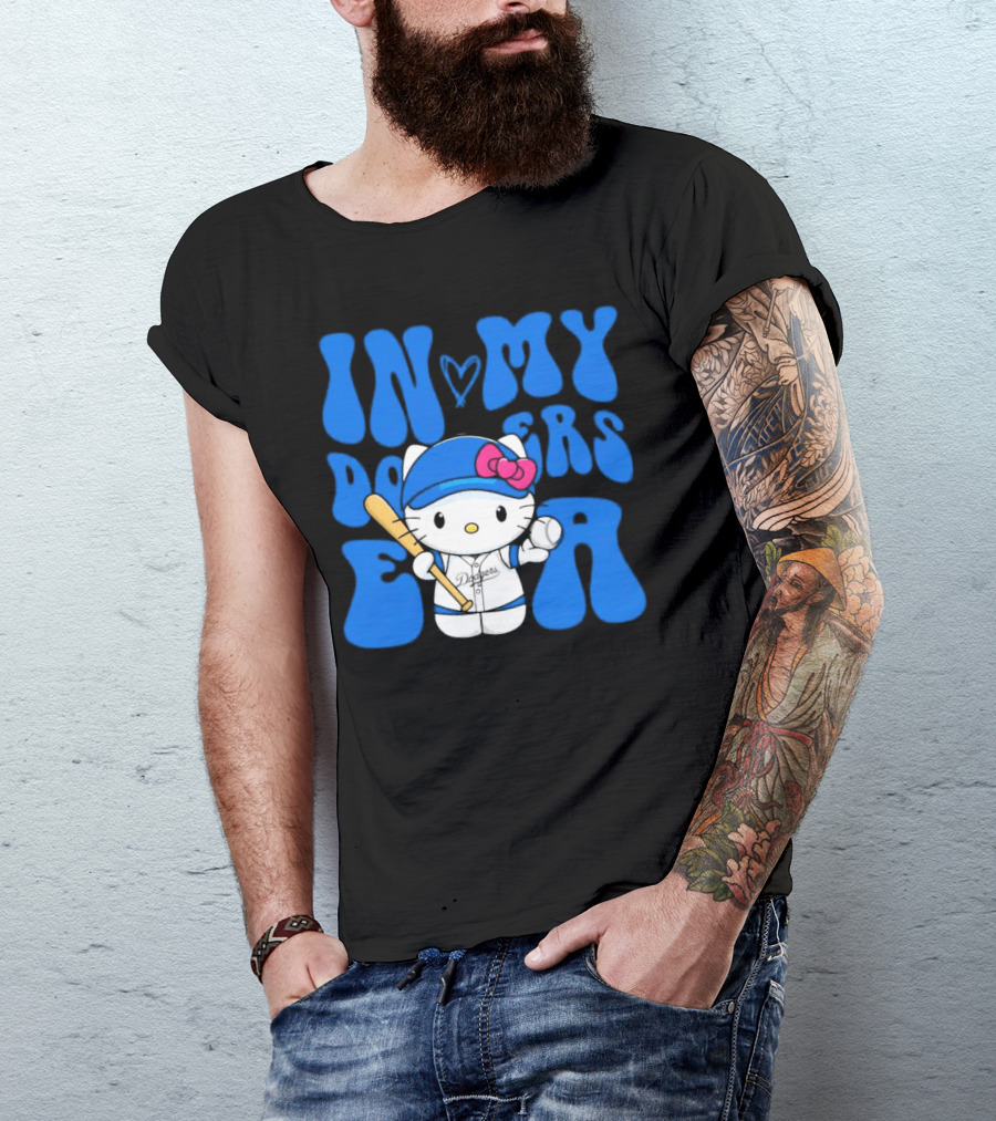 In My Dodgers Era Hello Kitty Baseball T-Shirt