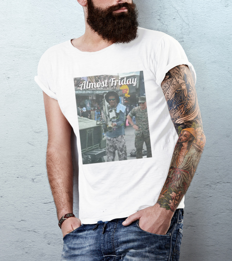 Almost Friday Military Style Rocket Launcher Urban Scene T-Shirt