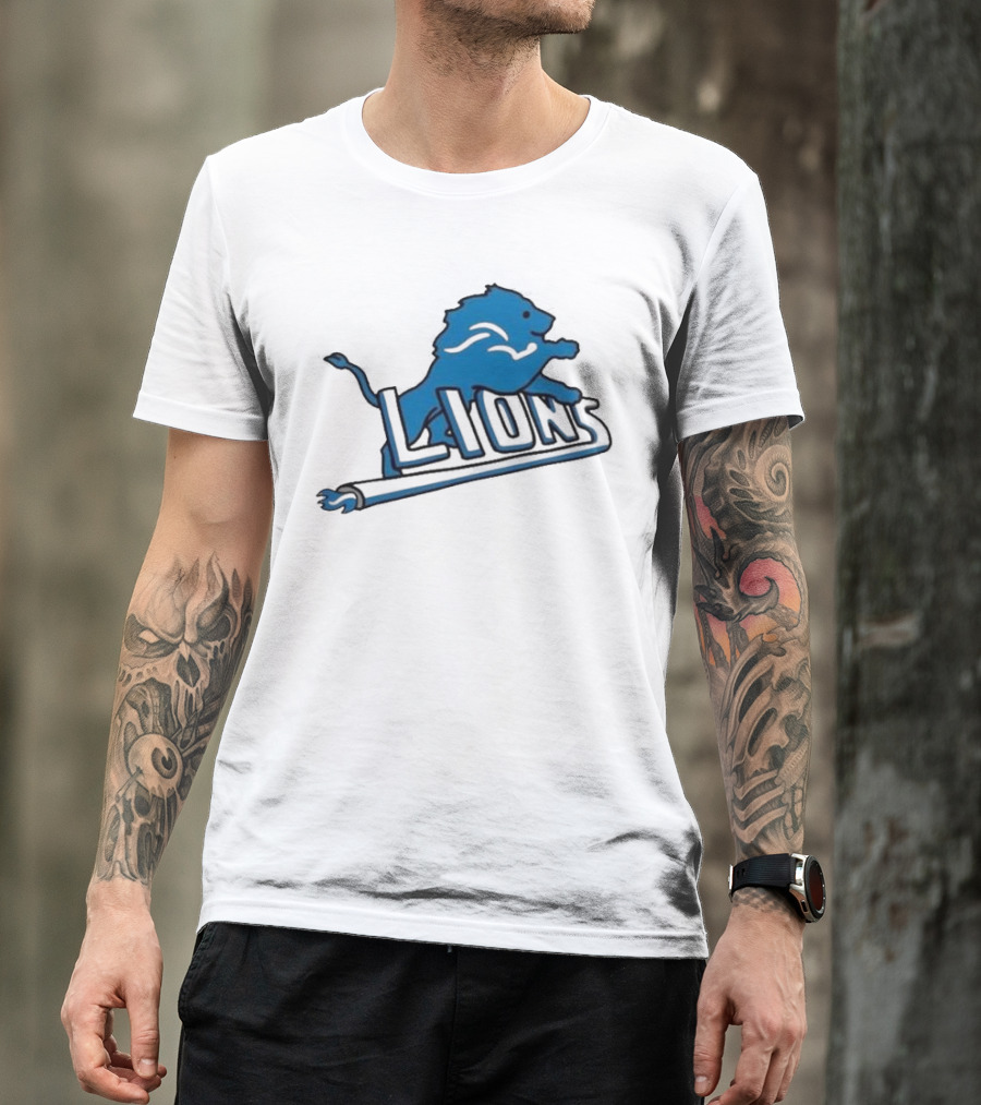 NFL X NBA Lions Pistons Logo Mashup T-Shirt