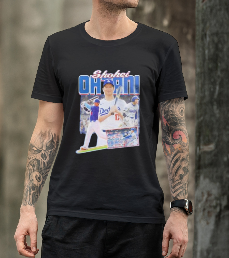 Shohei Ohtani Dodgers Baseball Collage T-Shirt