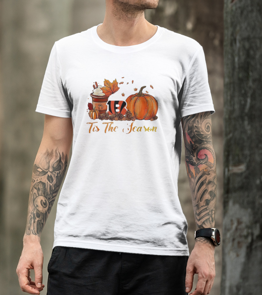 Cincinnati Bengals Tis The Season Pumpkin Latte Autumn T-Shirt