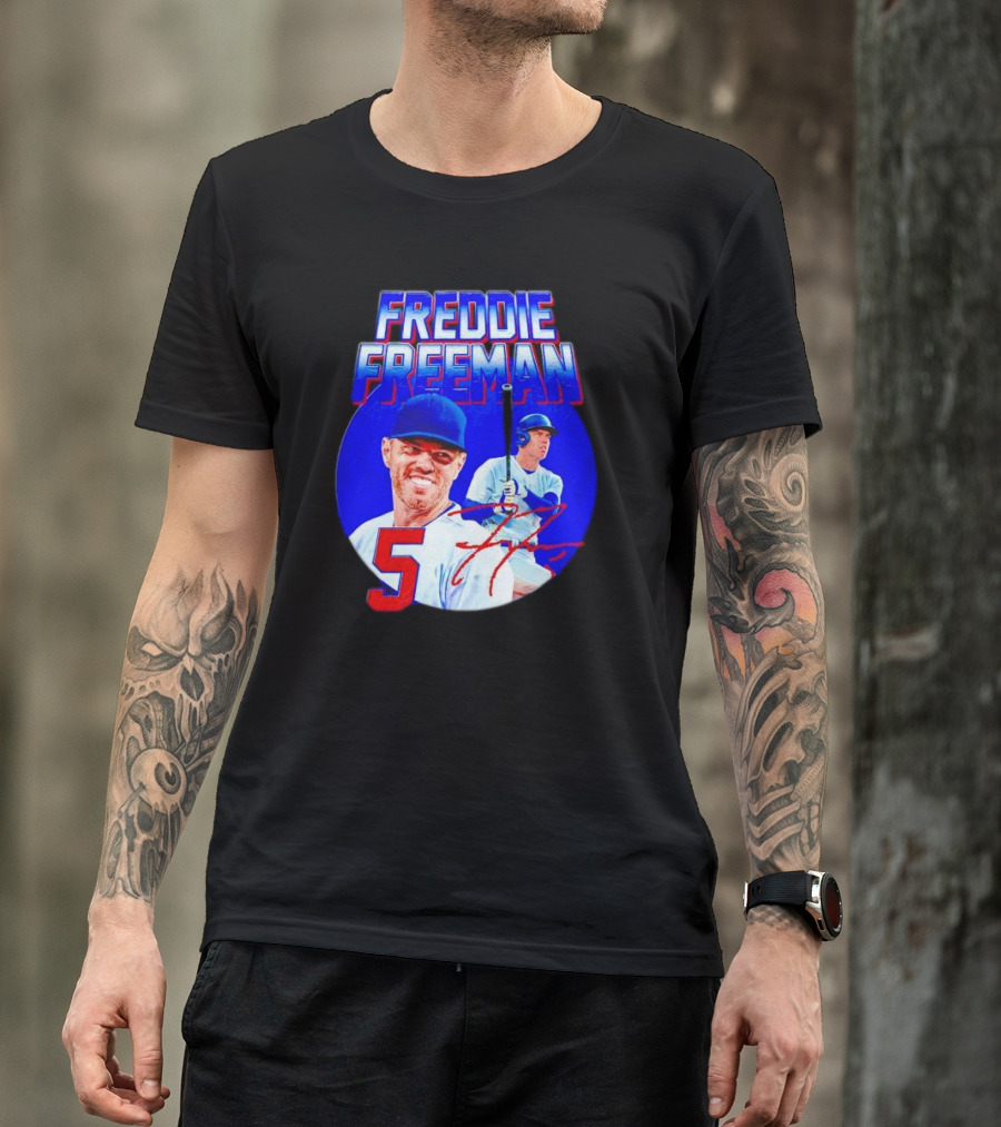 Freddie Freeman Los Angeles Dodgers 5 Signature Baseball T-Shirt