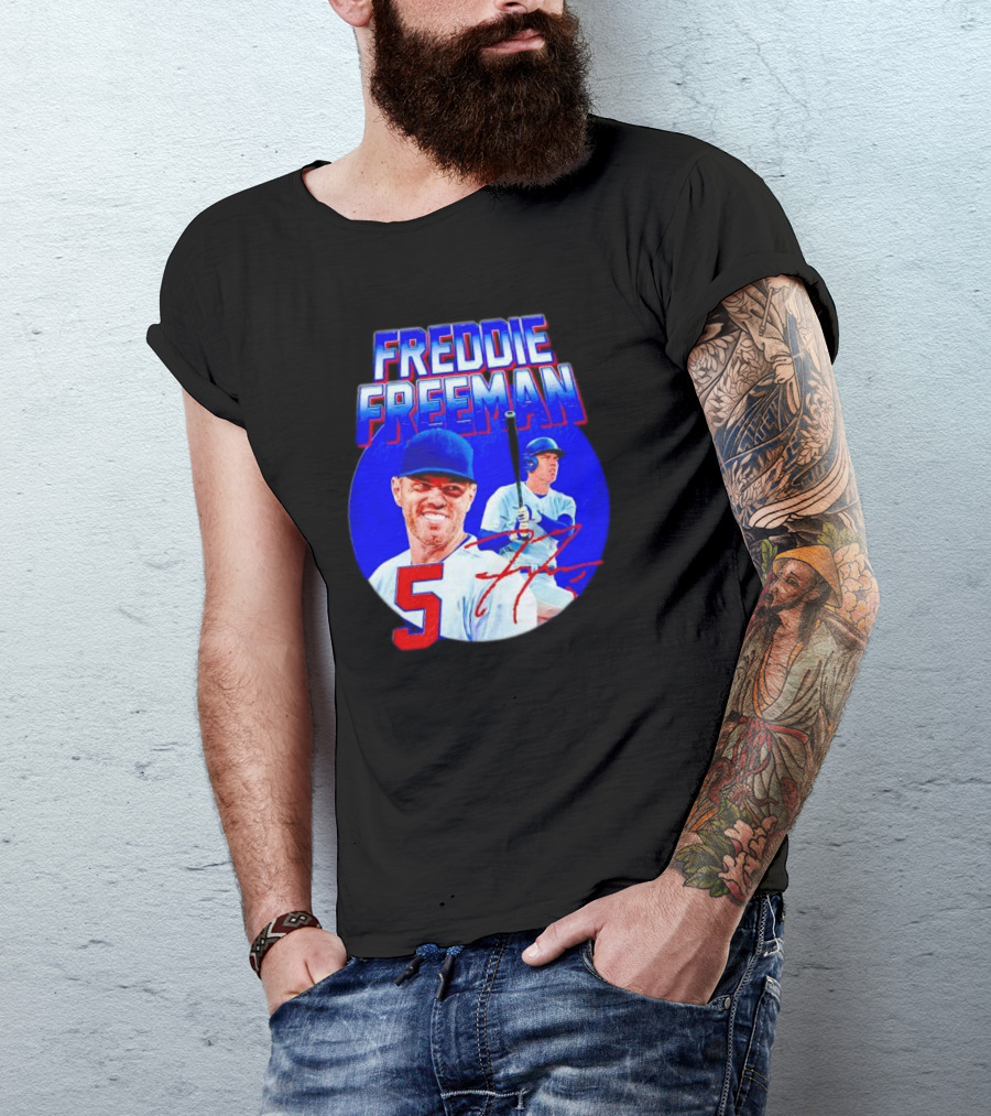 Freddie Freeman Los Angeles Dodgers 5 Signature Baseball T-Shirt
