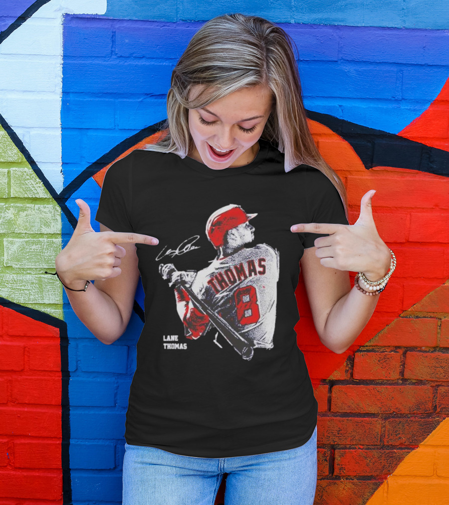 Lane Thomas Cleveland Guardians Baseball Jersey Signature Design 8 T-Shirt
