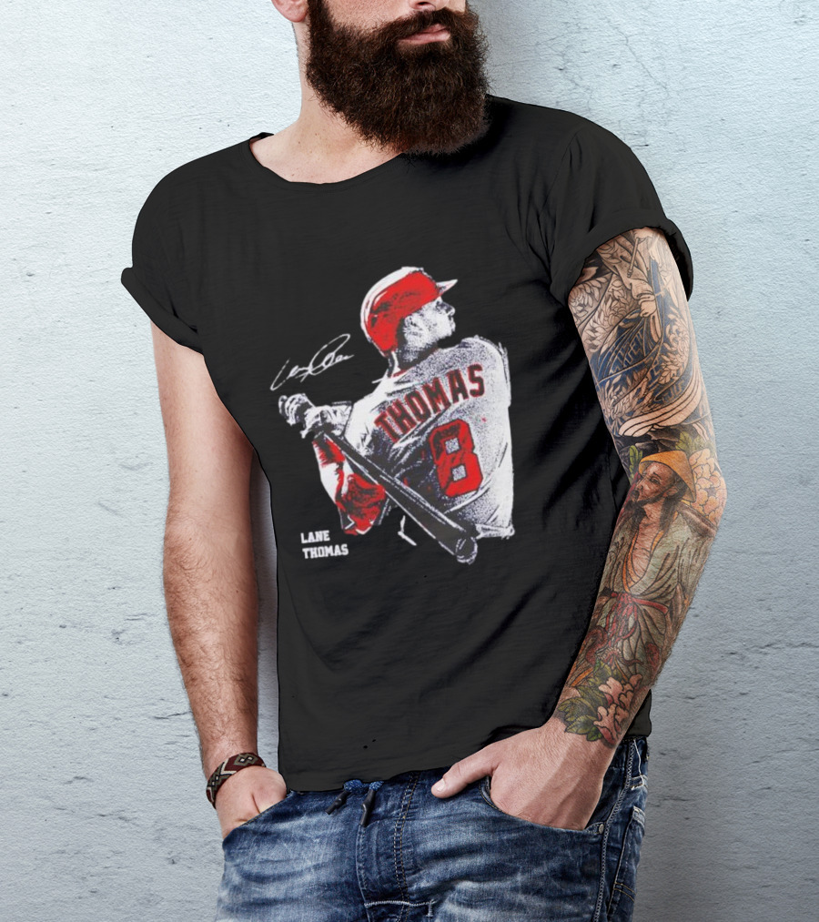 Lane Thomas Cleveland Guardians Baseball Jersey Signature Design 8 T-Shirt
