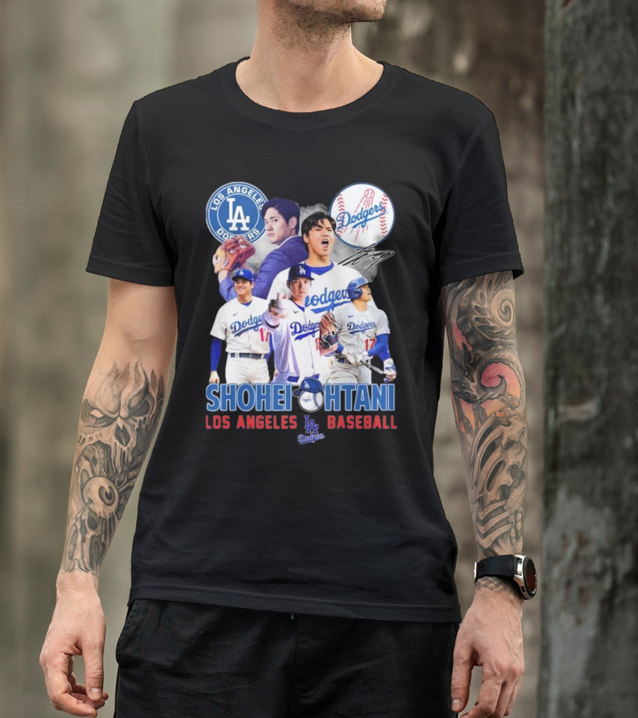 Los Angeles Dodgers Shohei Ohtani Baseball MVP Signature T-Shirt