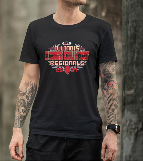 IHSA Illinois Cross Country Regionals 2024 Illinois Map T-Shirt