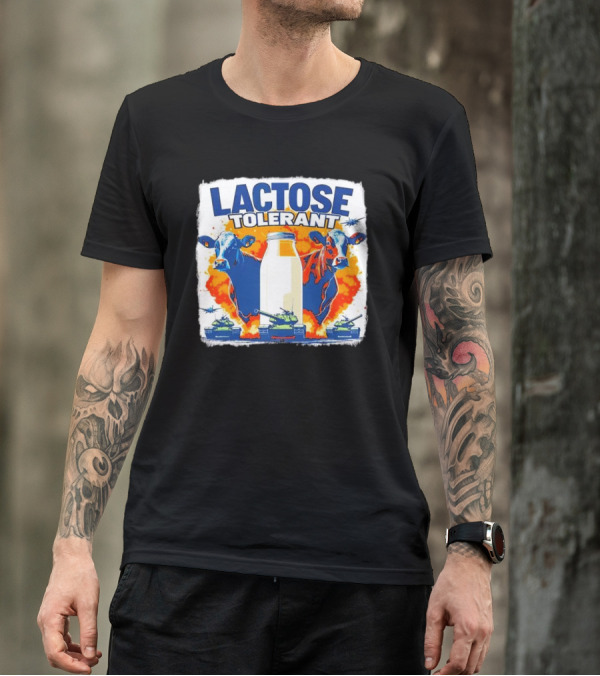 LACTOSE TOLERANT Milk Defense With Cows And Tanks T-Shirt