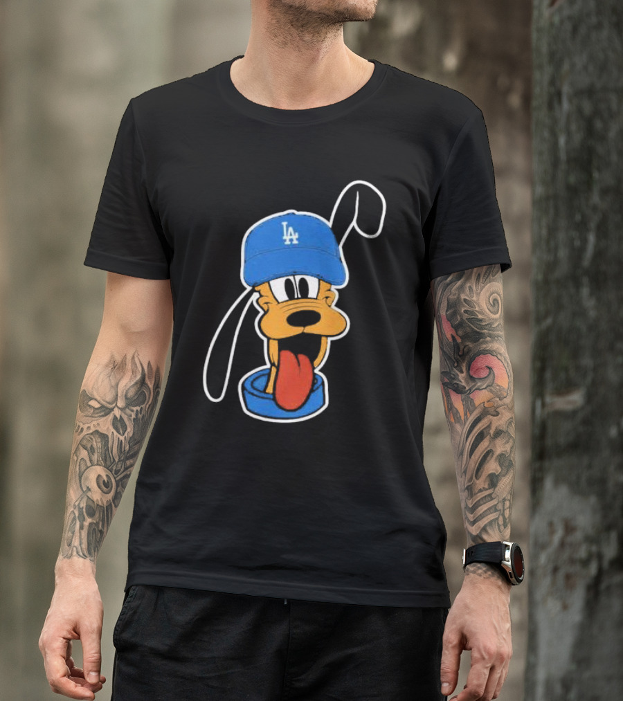 Pluto Los Angeles Dodgers Hat T-Shirt