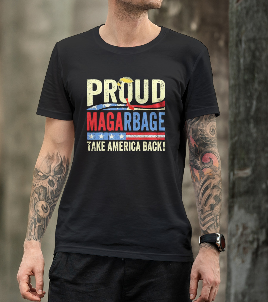 Proud MAGA Take America Back Trump Supporters Patriotic Flag Hat T-Shirt
